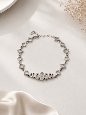 ✨ Sterling Silver 925 Geometric Zircon Bracelet ✨